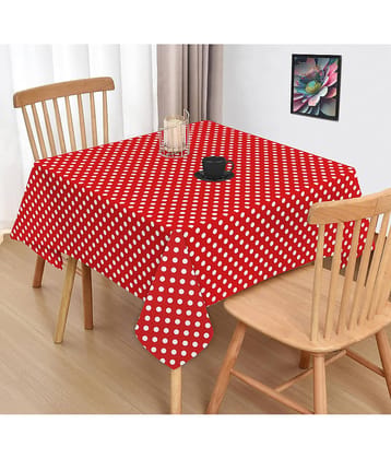 Oasis Home Tex Printed Cotton 2 Seater Square Table Cover ( 102 x 102 ) cm Pack of 1 Red