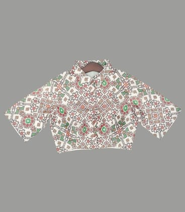 white ikat silk blouse-White-38-White