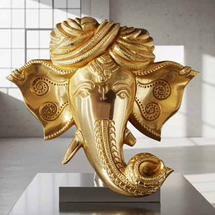Brass Wall Hanging Ganesh Face Statue (BSMAS299 C)