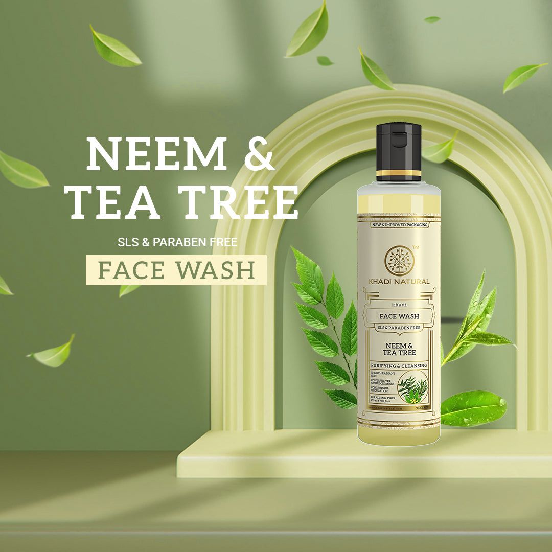 Khadi Natural Neem & Tea Tree Face Wash SLS & Paraben Free - 210ml