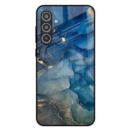 Blue Cool Marble Glass Case for Samsung Galaxy A36 5G