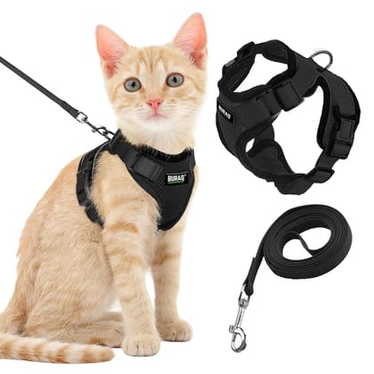 Buraq No Pull Cat Harness with Leash-S / black