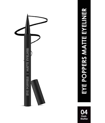 Glam21 Eye Poppers Matte Eyeliner Intense Pigment Smudge & Waterproof Color Pen Style 0.5 G Dark Matter