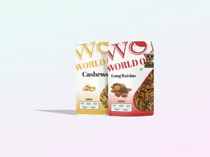 Premium Cashew 500g + Raisins 500g Combo | AWON World of Nuts