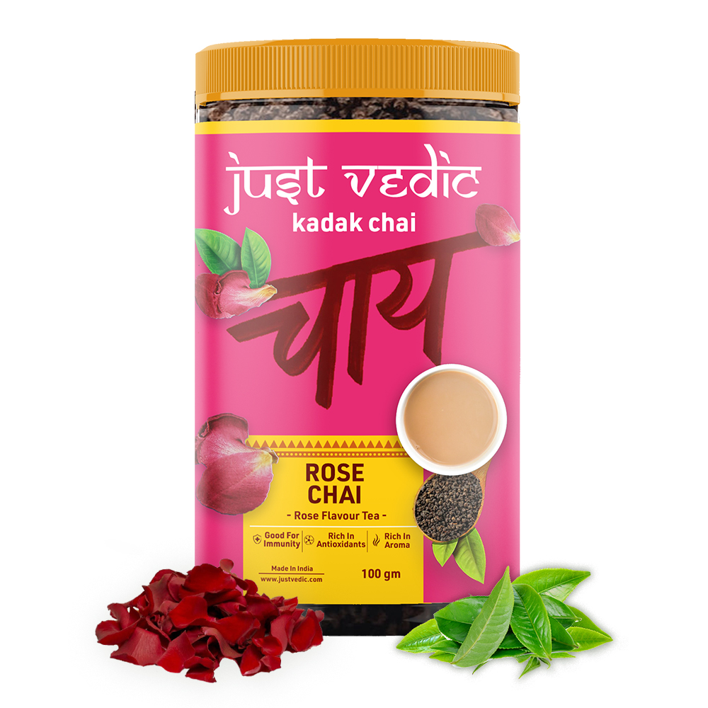 TEACURRY Rose Chai (100 Grams) - Rose Flavored Chai for Immunity, Skin Glow, Stress