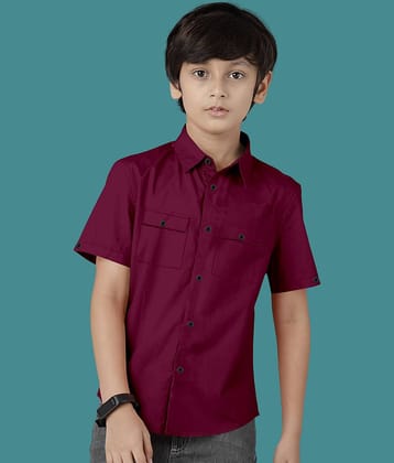 VTEXX Pack of 1 Boys Cotton Blend Half Sleeves Shirt ( Blue )