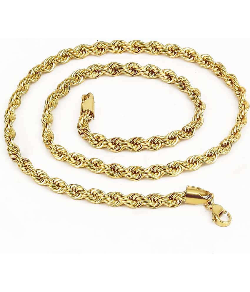 FASHION FRILL Gold Plated Chain ( Set of 1 )