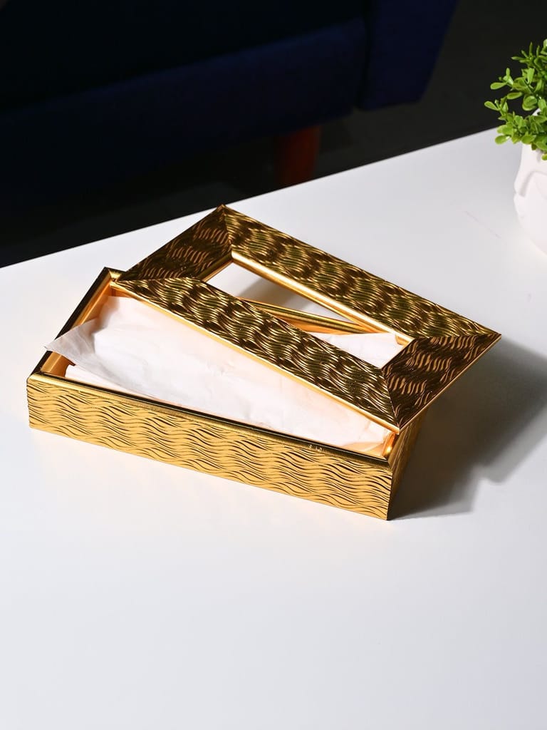 Golden Radiance Tissue Box - Rectangle Shape
