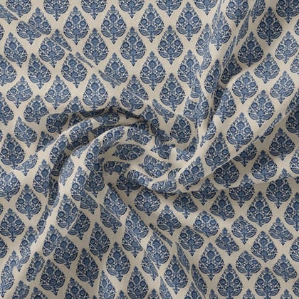 Decorative Repeat Leaves Digital Printed Fabric-Polyester / Japan Satin / 110 CM | 43 Inch