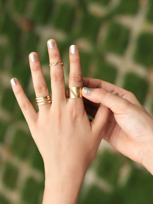 Glow 3 Rings Combo Brass Adjustable Ring (Anti Tarnish)