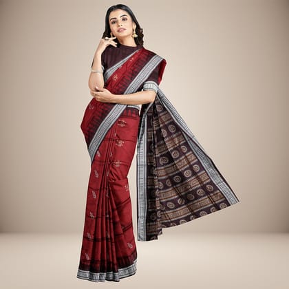 Doll With Floral Patterned Motif Bomkai Silk Saree