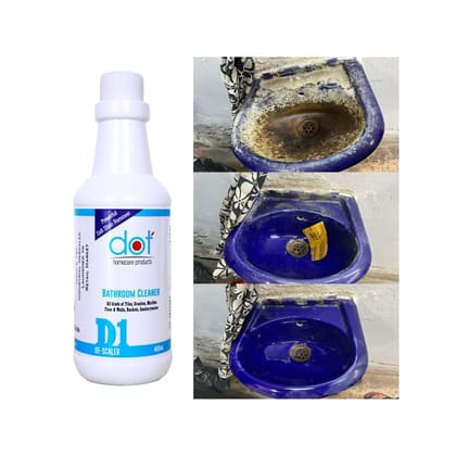 DOT Bathroom Tiles Cleaner Descaler, 400ml, Remove heavy salt stains, hard water marks, lime scale, calcium, soap scum on Walls, Floors -Strong Acid with ZERO FUMES & SMELL