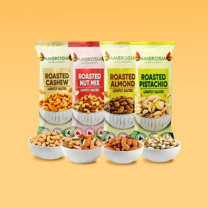 Ambrosia TrailMixes Delight Diwali Gift Hamper 320g (each pack 40g) | Packed with variety of roasted nuts, dried fruits and seeds