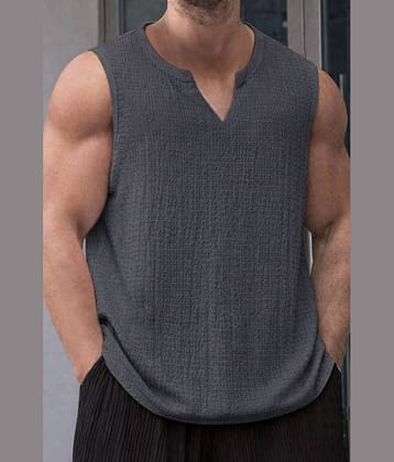 RodZen Pack of 1 Cotton Blend Tank For Men ( Grey )