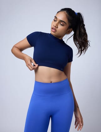 FLEXRIB DOUBLE CROP TEE-MIDNIGHT / XS