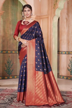 Blue Kubera Pattu Kanjivaram Saree