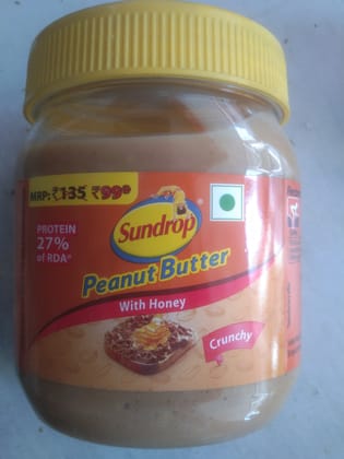 Sundrop peanut butter with honey crunchy 300gm