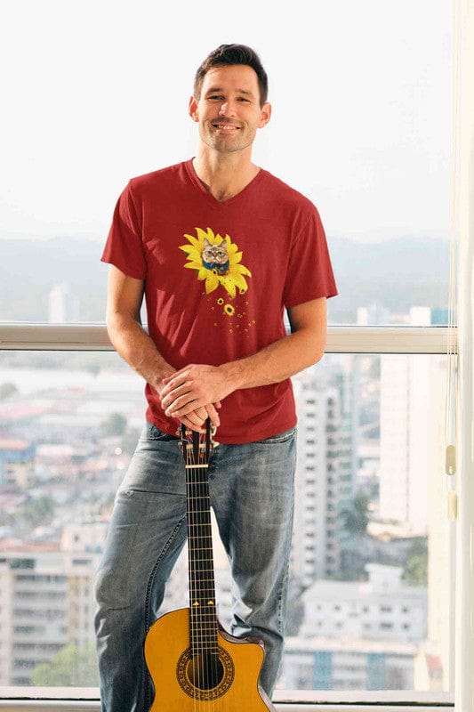 V Neck T-Shirt (men) - A Meowment Of Sunshine (5 Colours)