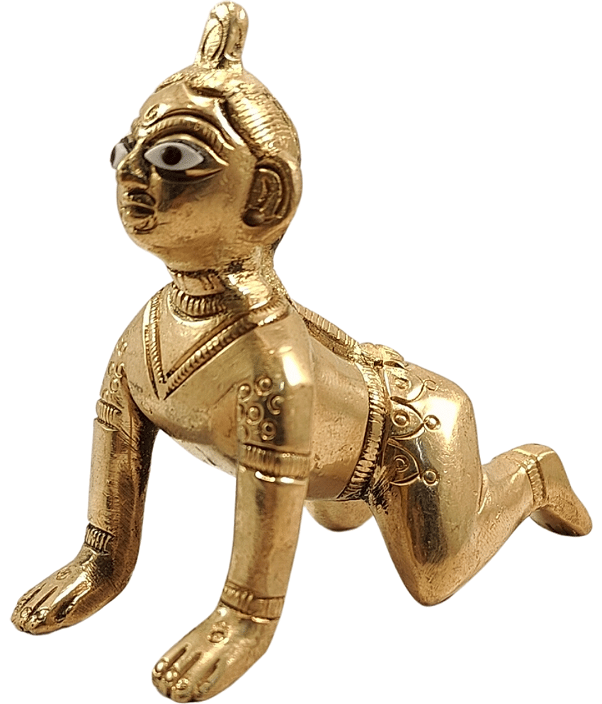 Neo Classic Brass Radha Krishna Idol ( 5.5 cm )
