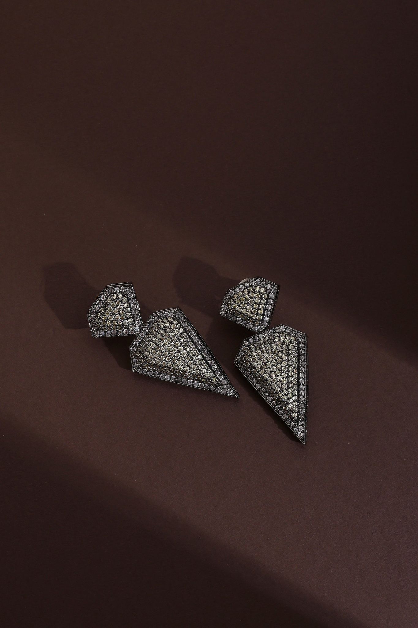 Vicenta Champagne Zirconia Dangler Earrings-Zirconia
