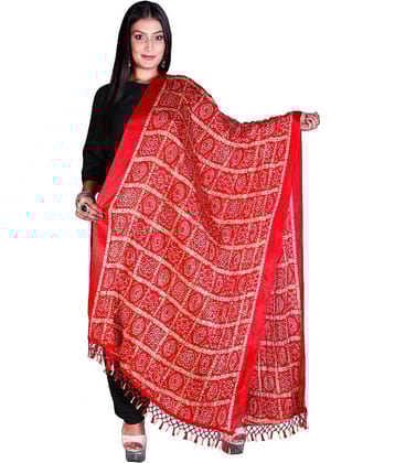 Apratim Red Art Silk Bandhej Dupatta - Single