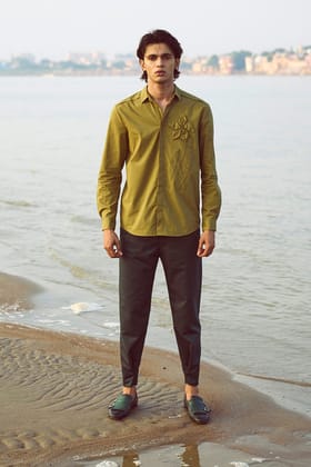 BUTTON CUFF PANT-36 / Green