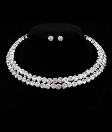 Rhosyn Silver Alloy Necklace ( Pack of 3 )