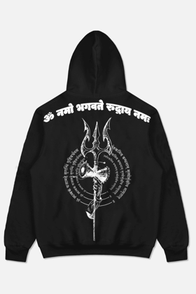 LORD SHIVA IMMORTAL OVERSIZED HOODIE (BLACK)-S