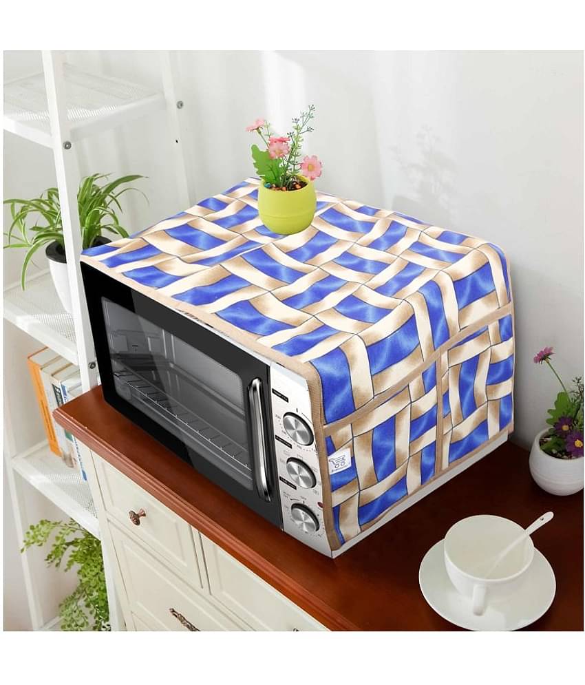 E-Retailer Single Poly-Cotton Blue Microwave Oven Cover -