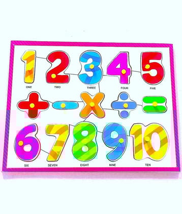 Peters Pence Wooden Multi-Color Educational Wooden Number Board with Mathematical Signs for Kids Pre Primary Education