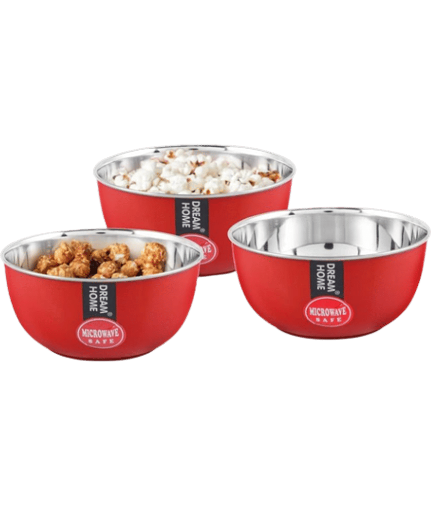 Dream Home - Stainless steel bowl Stainless Steel Serving Bowl 500 mL ( Set of 3 )