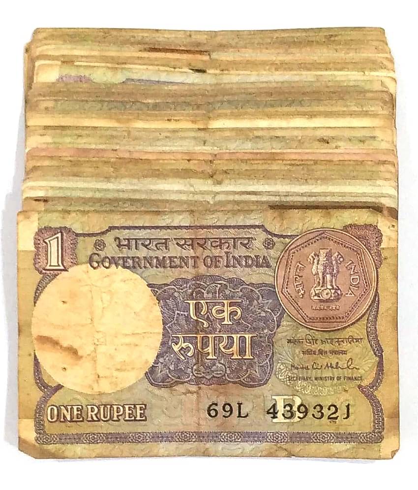 1 Rupees Note Small Coin ( Pack of 20 ) Mix Governor, Condition as per Image