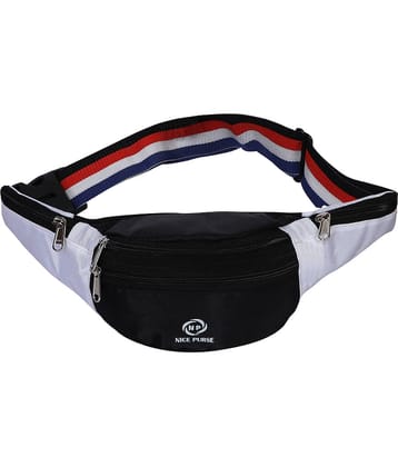 Nice Purse KAMAR POUCH BLK-WHT Polyester White Waist Pouch
