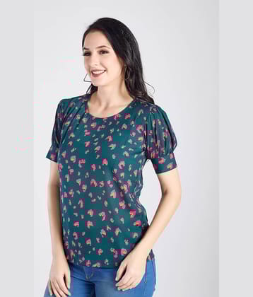 Mantra Fashion Women's Green Balloon Sleeve Top ( Pack of 1)