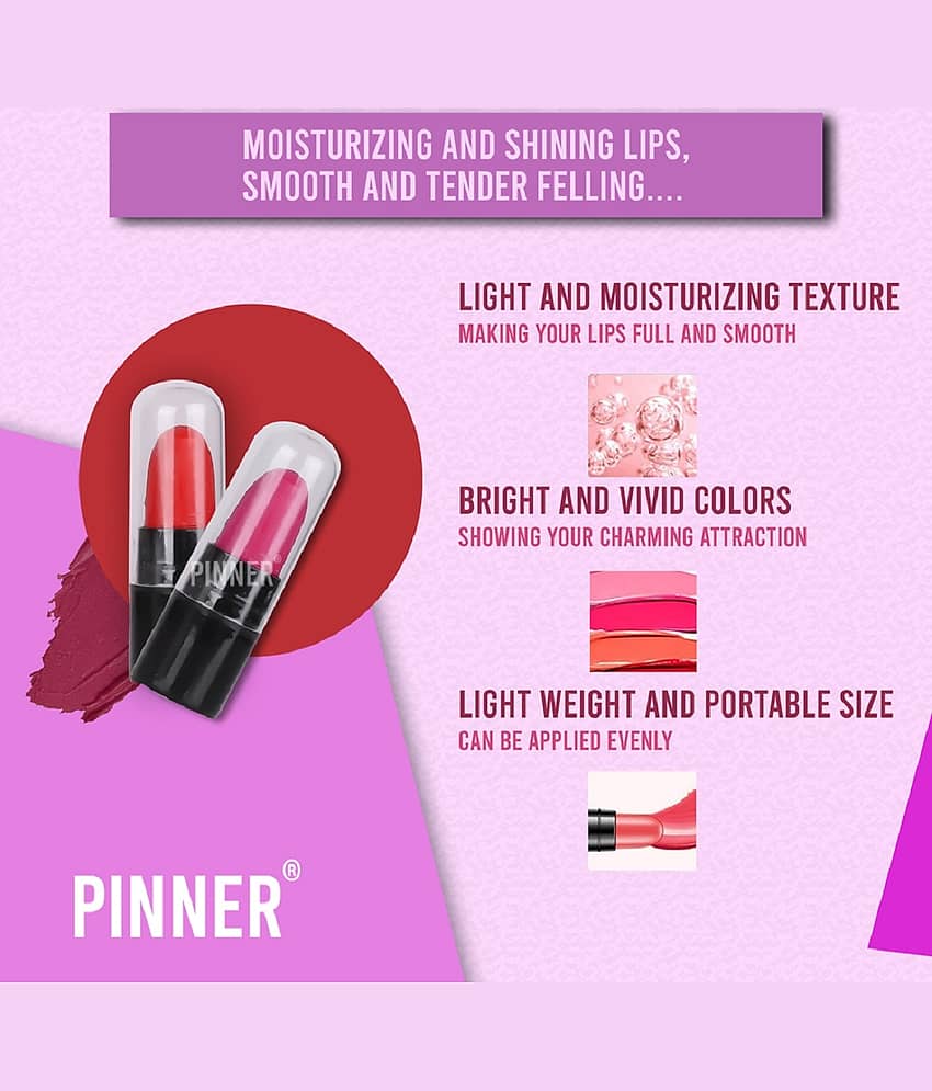 Pinner Minis Pout Party Matte Lipstick Highly Pigmented Mini Lipsticks (Set of 12 )