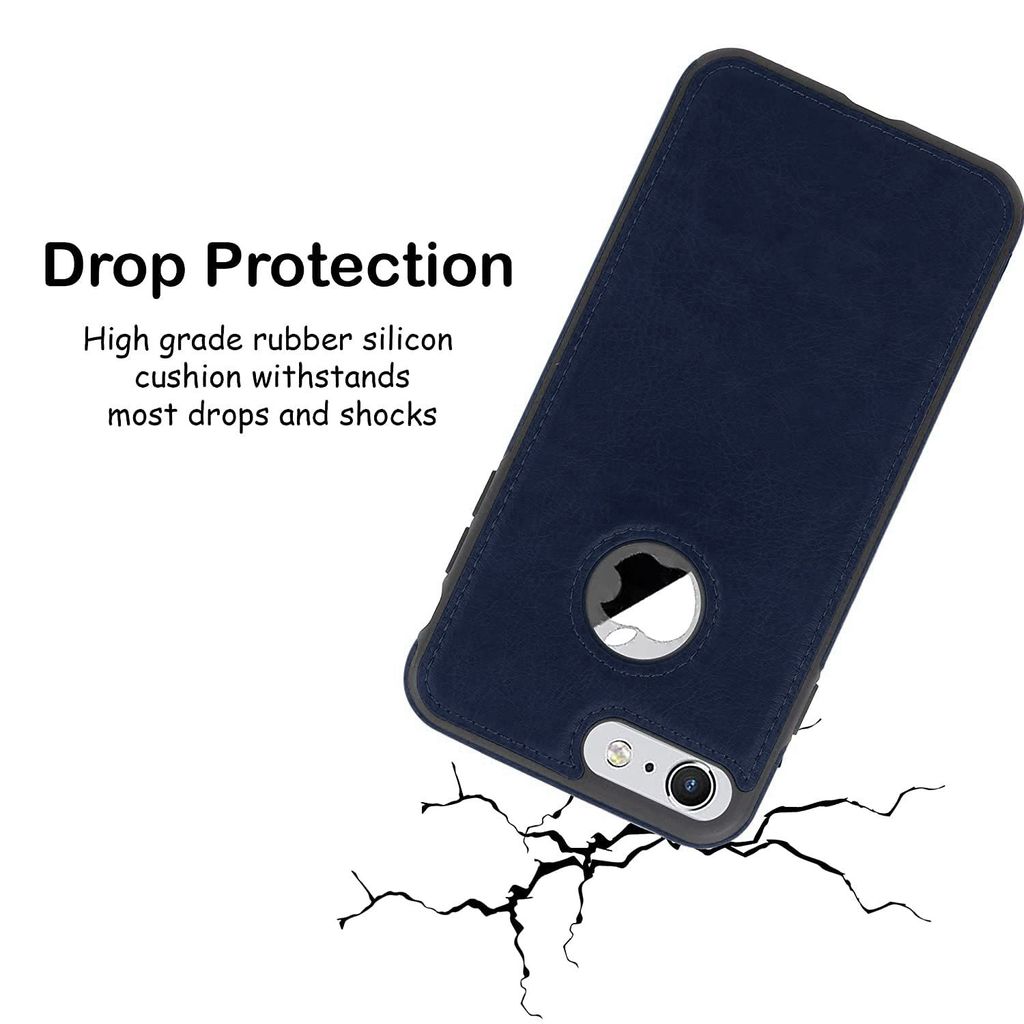 LIRAMARK PU Leather Flexible Back Cover Case Designed for iPhone 7/8