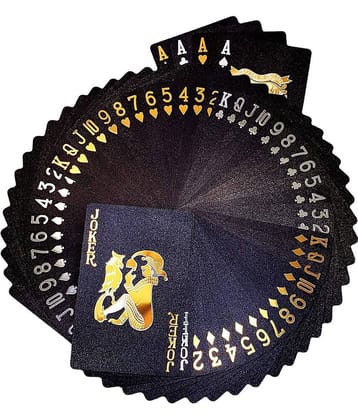 Fratelli Black Deck of Waterproof Cards, Flexible PVC Plastic black Playing Cards Premium Poker Cards black Waterproof Playing Cards Washable Flexible Use for Party Game- Black Deck Pack of 1