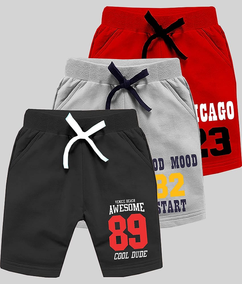 Kuchipoo Pack of 3 Cotton Blend Shorts For Boys ( Multicolor 3 )