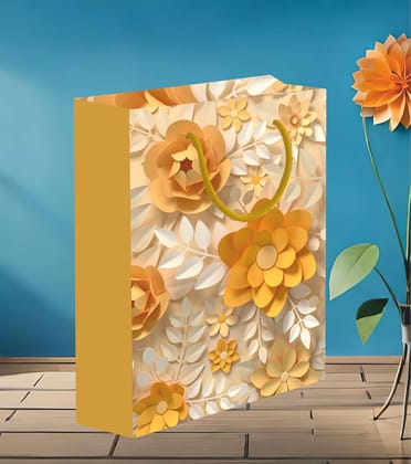 Premium 200 GSM Matt Lamination 3D Flower Paper Gift Bags, Ideal for Birthday Return Gifts, Wedding Gifts, & Gifting on Special Occasions (Size: 12.5 x 10.25 x 4 inch) - 5 Premium 200 GSM Matt Lamination 3D Flower Paper Gift Bags, Ideal for Birthday Return Gifts, Wedding Gifts, & Gifting on Special Occasions (Size: 12.5 x 10.25 x 4 inch) - 5