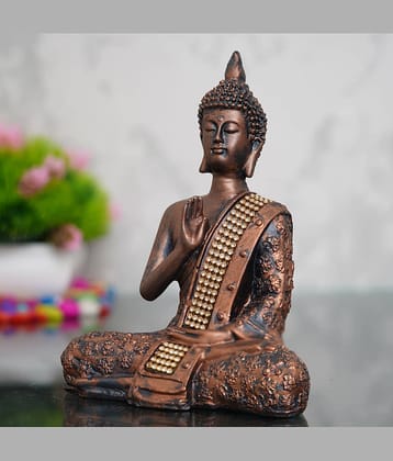 eCraftIndia Brown Handcrafted Buddha Showpiece
