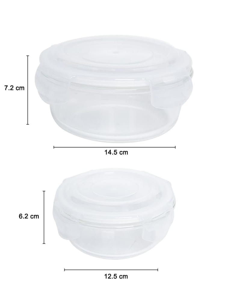 Borosilicate Food Containers (Pack of 2 - 400ml & 620ml)