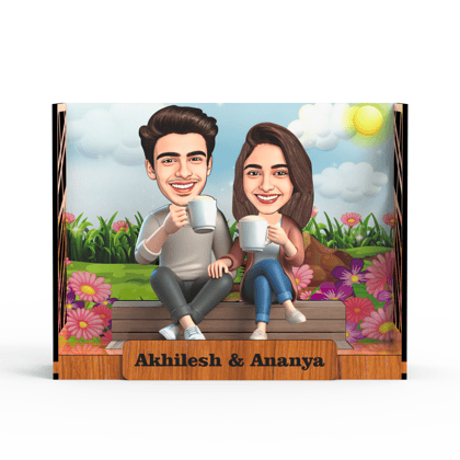 Avataar Studio Personalized Gift for Husband, Wife, Boyfriend, Girlfriend Character Caricature Photo Frame Unique Design Customized Gift for Friends & Family Return Gift (COUPLE 11 BOX)