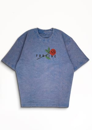Forgiven Acid Wash Oversized T-Shirt-Stormy Sky / S