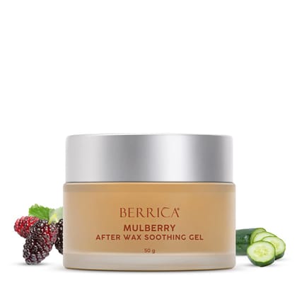 Berrica Mulberry After Wax Soothing Gel with Cucumber & Turmeric for Women | Reduces Skin Irritation & Redness | Paraben Free | Dermatologically Tested | For All Skin Types (50g)