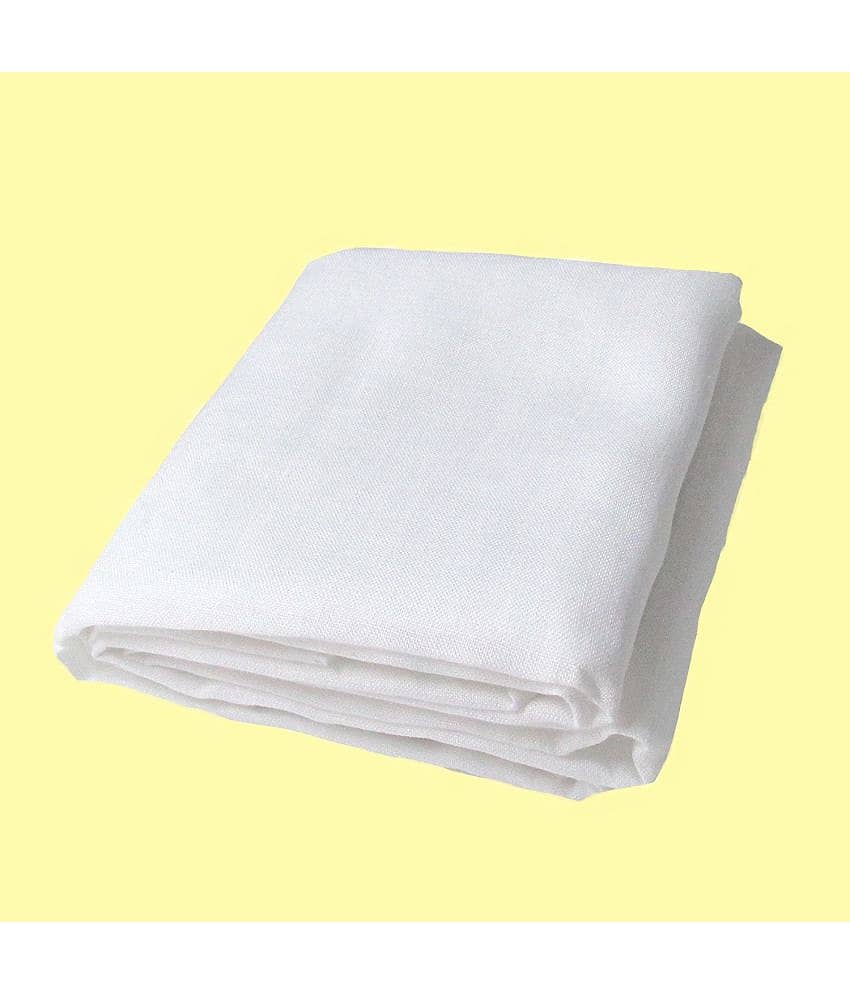 Makhanchor - White Linen Men's Unstitched Shirt Piece ( Pack of 1 )