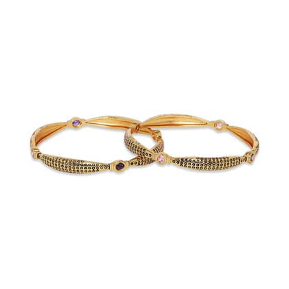 Stainless Steel Gold/Rosegold Plated Green Baguette Stone Ch