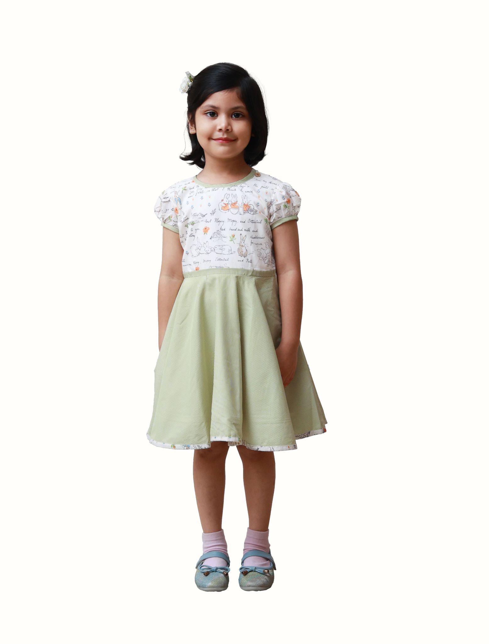 DE CHEVALERiE en Rouge - Scarlett Primrose Frock - Olive Green 6- 7 Years