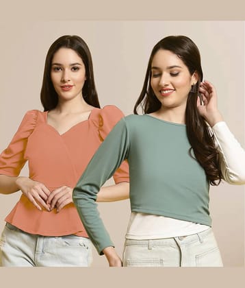 Fabflee Women's Polyester Regular Top ( Multi Color )