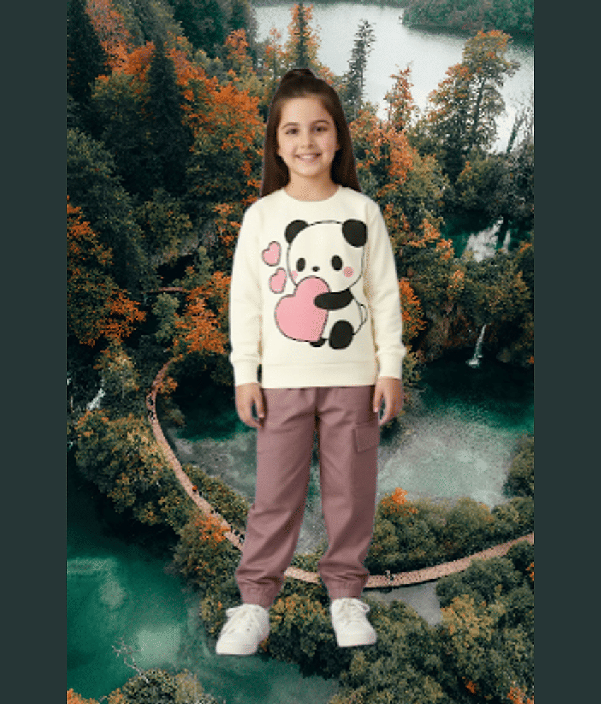 TarrenT HunT Pack of 1 Girls Cotton Blend T-shirt & Pants ( Pink )