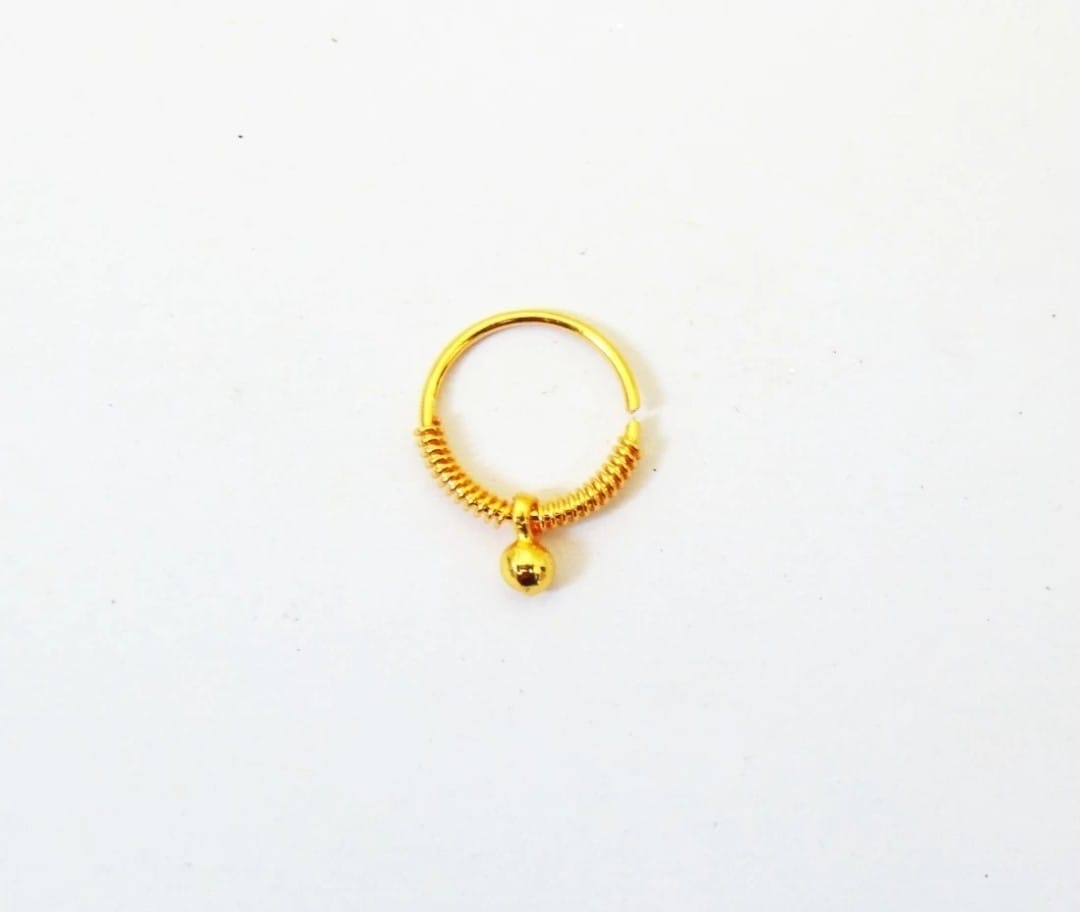 Girls Nose Ring Double Haif Plus Latkan Diamond Nose Pin for Women And Girl Pack of 1